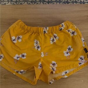 Patagonia Bright Yellow Floral Shorts